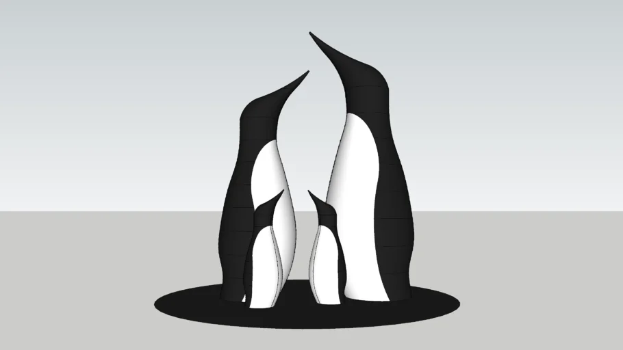 企鹅雕塑景观小品SU模型 SU模型免费下载_sketchup模型