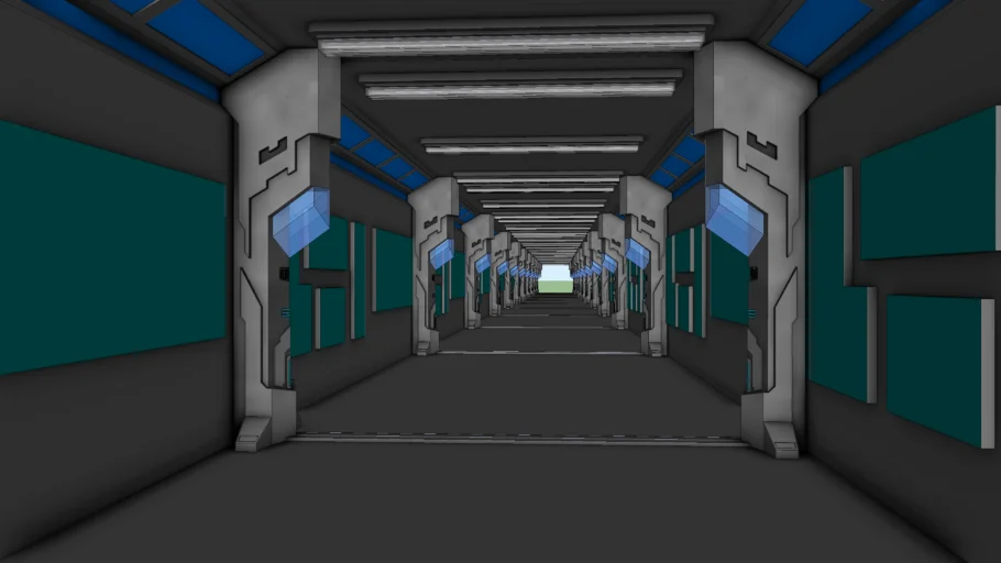 赛博科技走廊SU模型 SU模型免费下载_sketchup模型