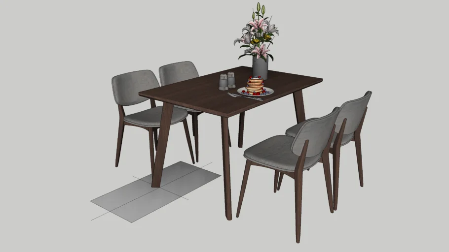 饭桌餐桌椅SU模型 SU模型免费下载_sketchup模型