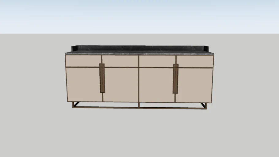 新中式轻奢餐边柜（餐柜）SU模型 SU模型免费下载_sketchup模型