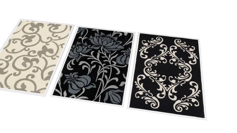 新中式花纹地毯SU模型 SU模型免费下载_sketchup模型