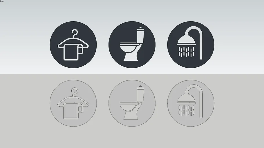 淋浴更衣室空间功能标牌SU模型 SU模型免费下载_sketchup模型