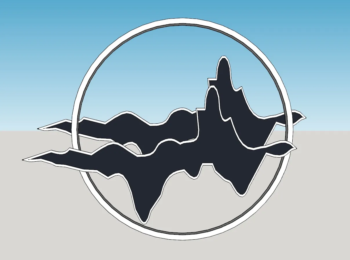 新中式山脉装饰画SU模型 SU模型免费下载_sketchup模型