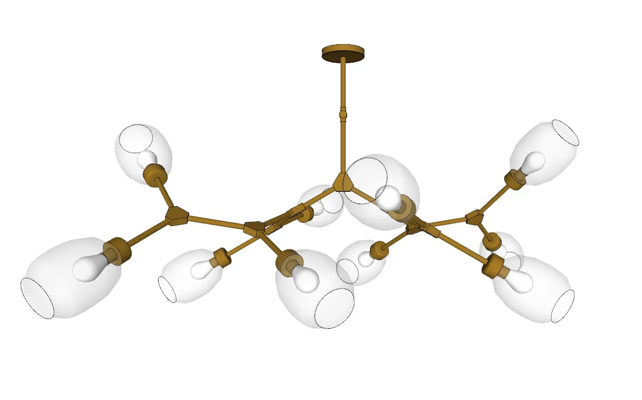 现代枝形吊灯SU模型 SU模型免费下载_sketchup模型