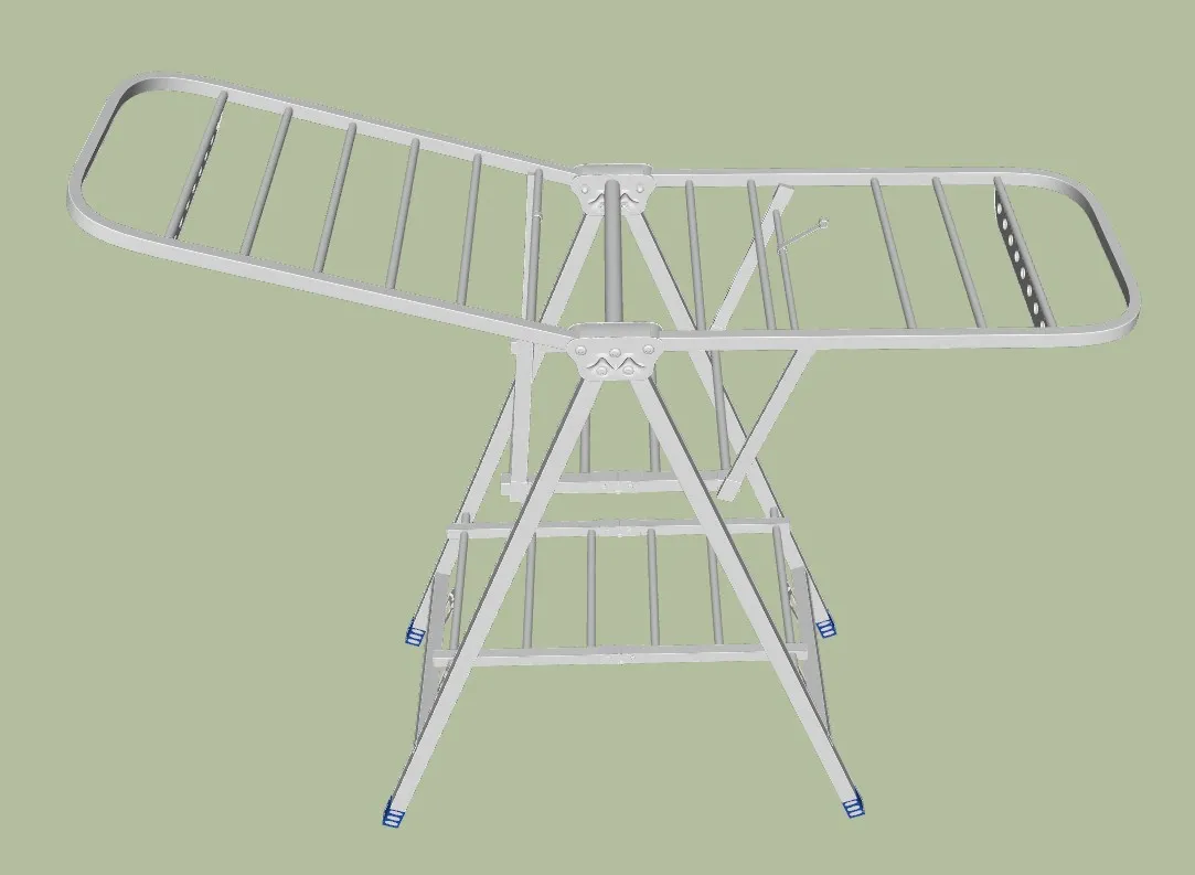落地式折叠晾衣架SU模型 SU模型免费下载_sketchup模型
