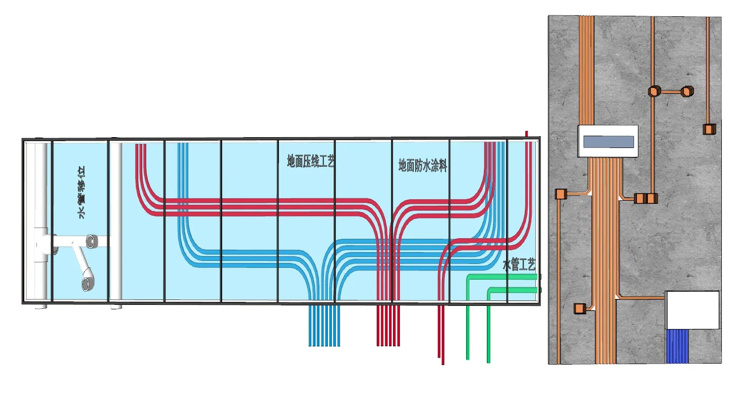 水电工艺展示SU模型 SU模型免费下载_sketchup模型