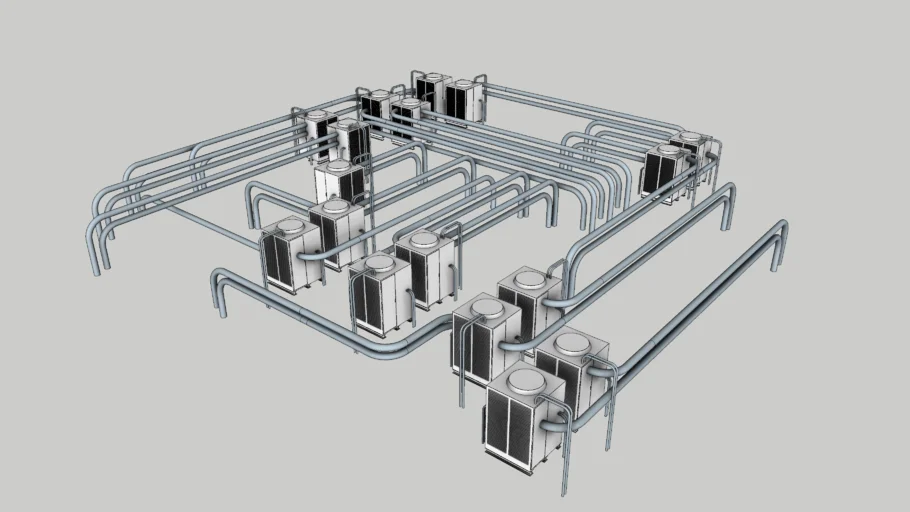 室外暖通空调机组SU模型 SU模型免费下载_sketchup模型