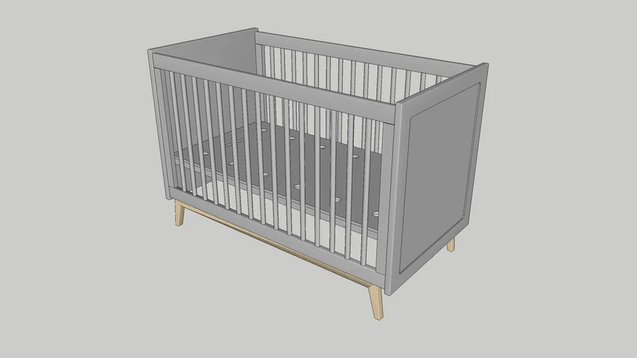 木制婴儿床SU模型 SU模型免费下载_sketchup模型