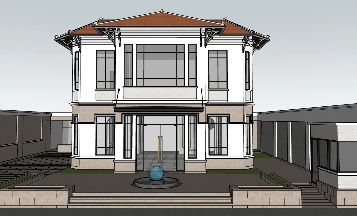 东南亚独栋别墅SU模型 SU模型免费下载_sketchup模型
