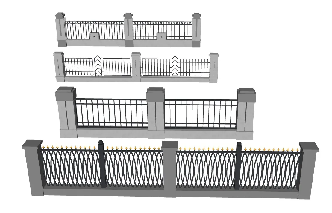 现代别墅栏杆SU模型 SU模型免费下载_sketchup模型