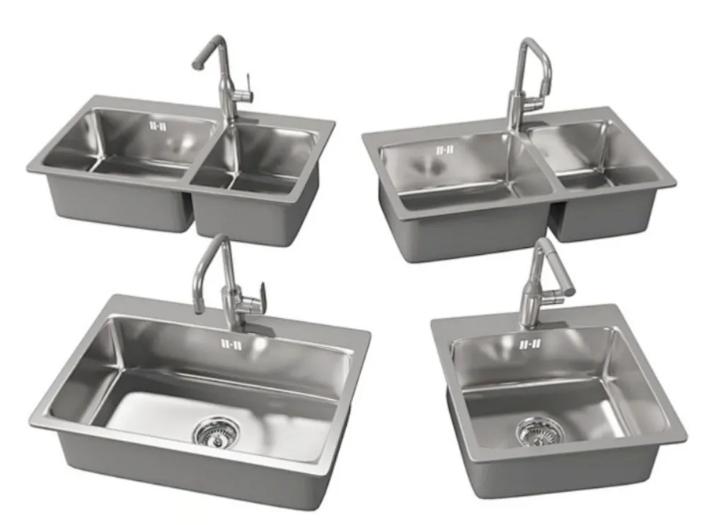 不锈钢水池水槽洗菜池SU模型 SU模型免费下载_sketchup模型