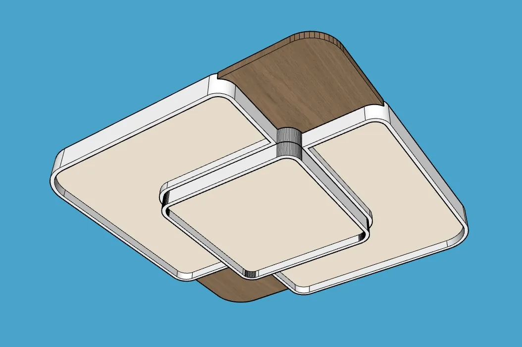 现代叠层吸顶灯SU模型 SU模型免费下载_sketchup模型