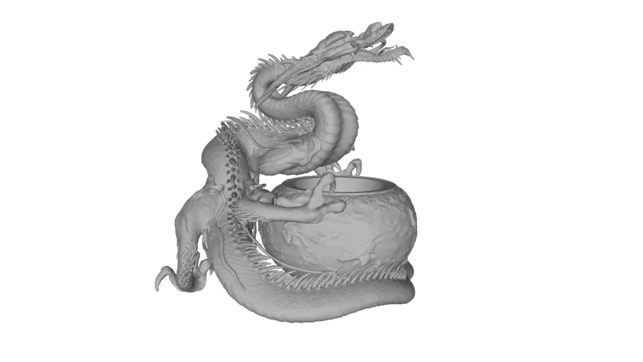 聚宝盆祥龙雕塑SU模型 SU模型免费下载_sketchup模型