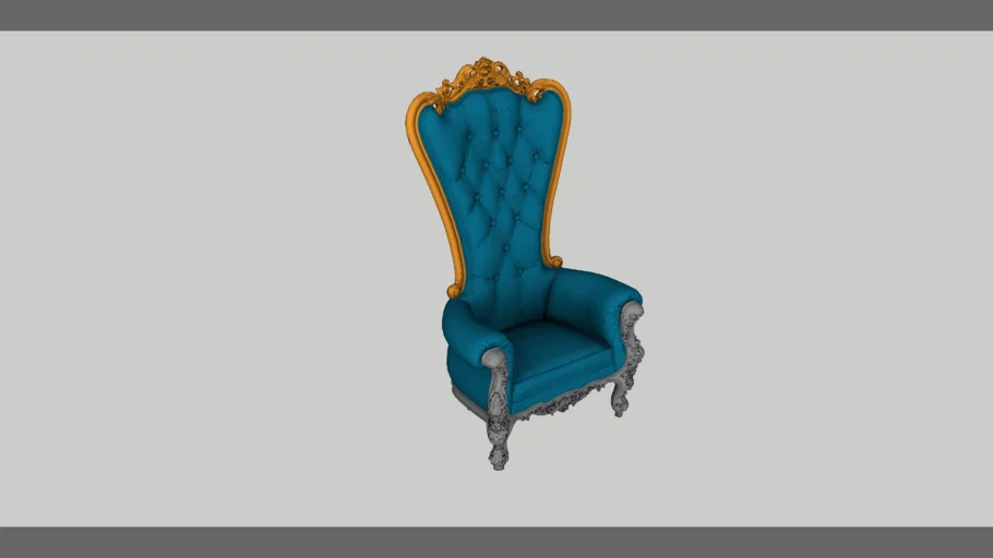 欧式高背单人椅SU模型 SU模型免费下载_sketchup模型