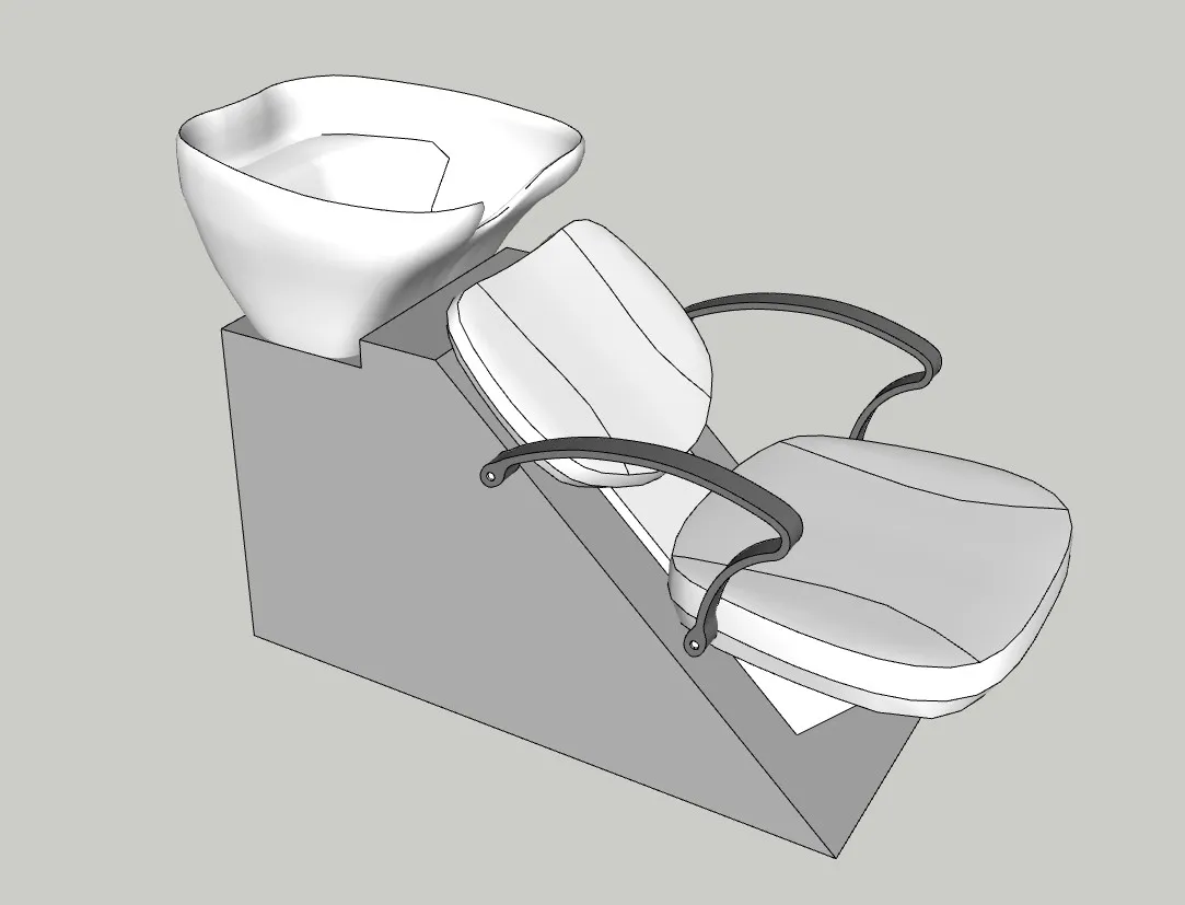理发店洗头床SU模型 SU模型免费下载_sketchup模型