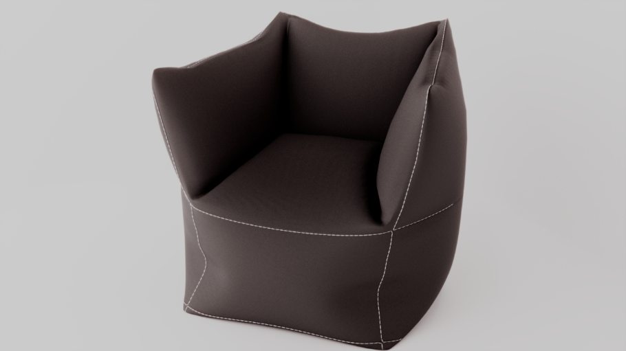 深棕单座懒人沙发SU模型 SU模型免费下载_sketchup模型