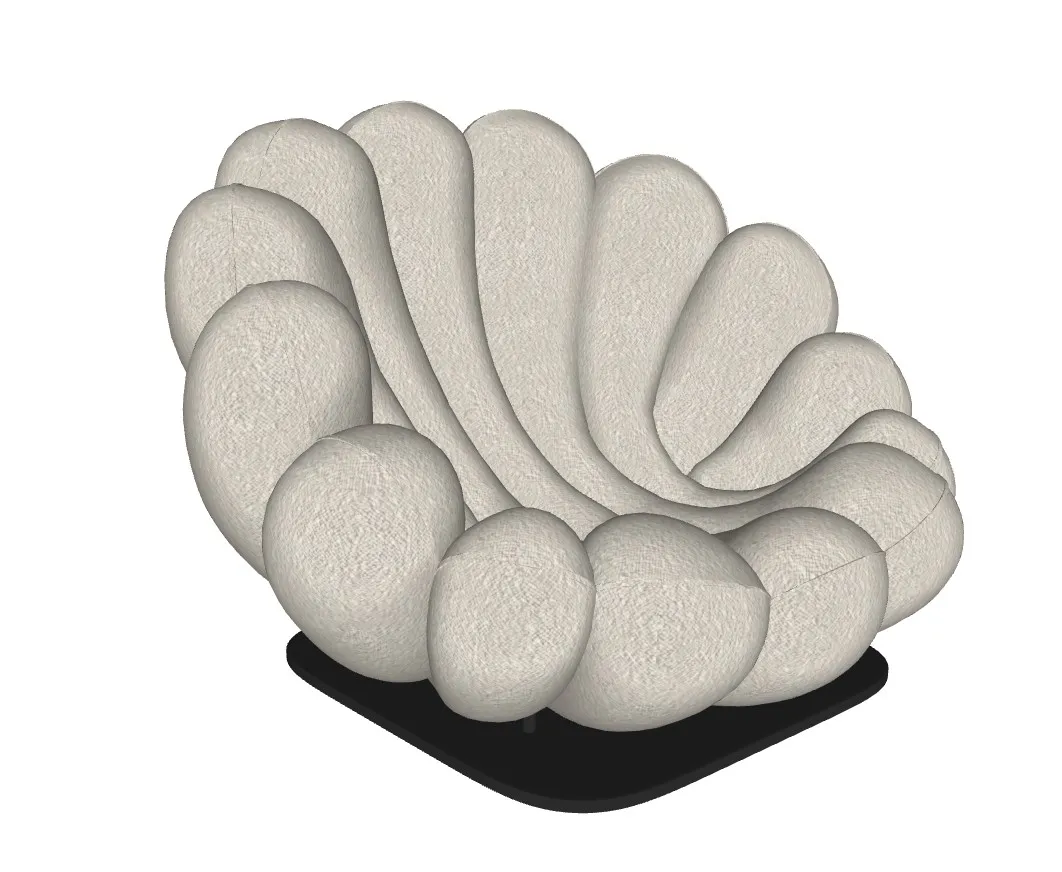 贝壳造型懒人沙发SU模型 SU模型免费下载_sketchup模型