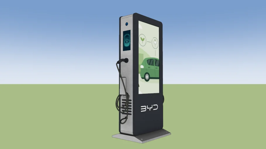 比亚迪立式充电桩SU模型 SU模型免费下载_sketchup模型