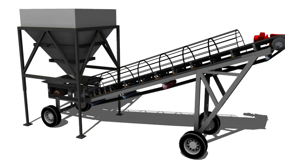 移动式皮带输送机SU模型 SU模型免费下载_sketchup模型