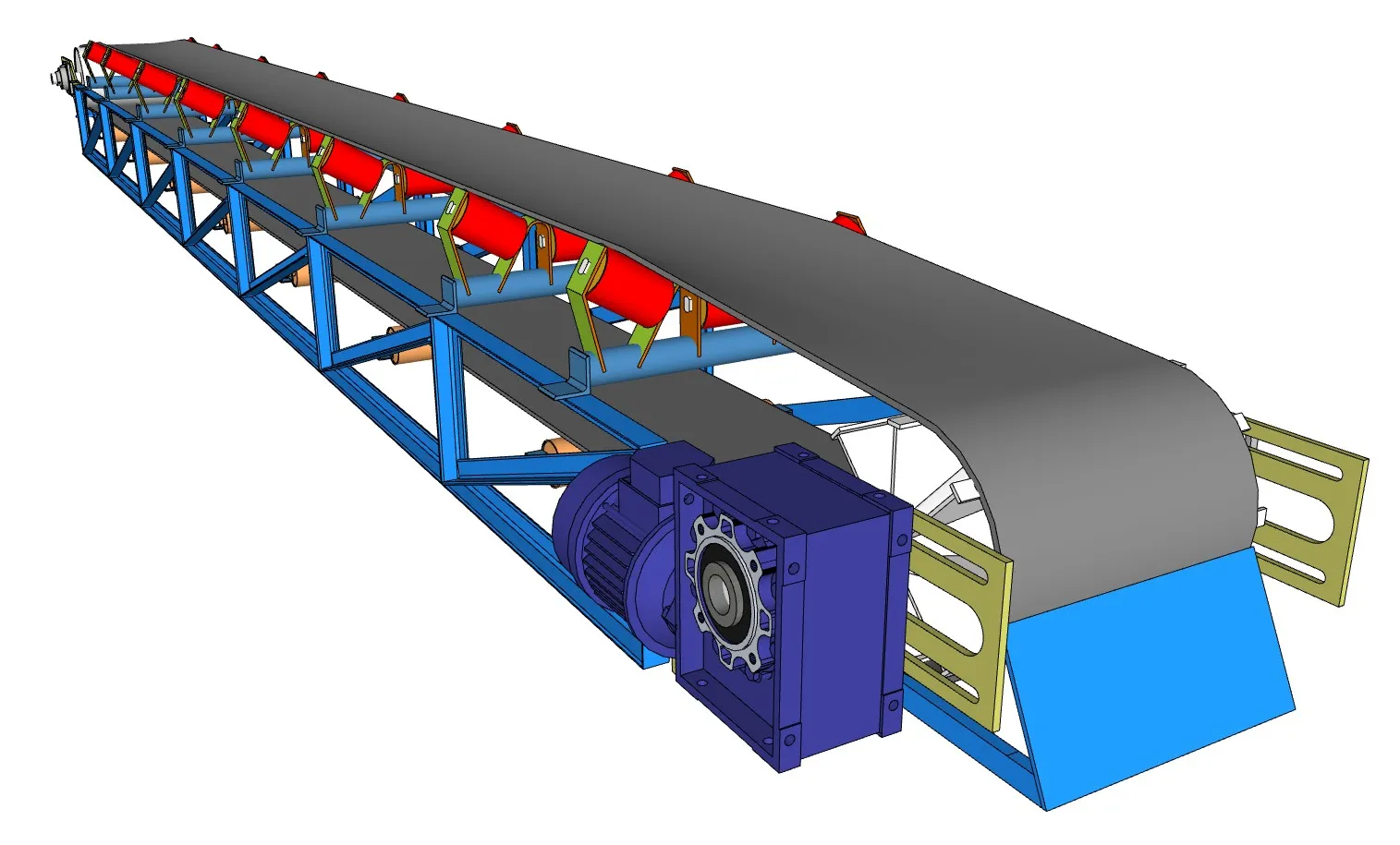 长距离皮带输送机SU模型 SU模型免费下载_sketchup模型