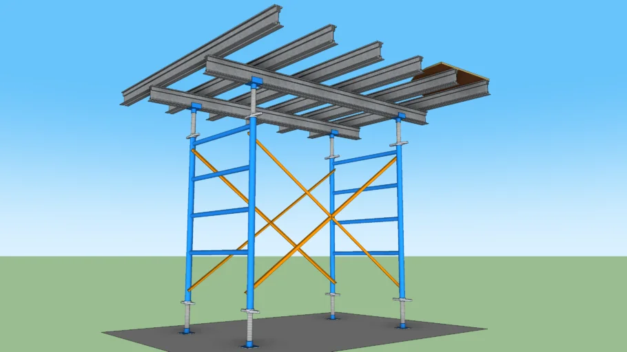 模板支撑脚手架SU模型 SU模型免费下载_sketchup模型