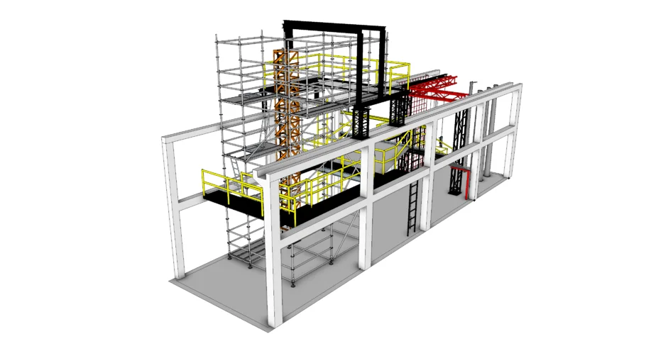 建筑施工综合架体（脚手架）SU模型 SU模型免费下载_sketchup模型