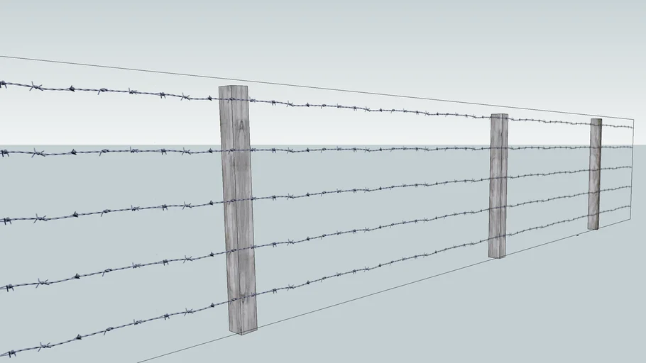 带刺铁丝网围栏SU模型 SU模型免费下载_sketchup模型