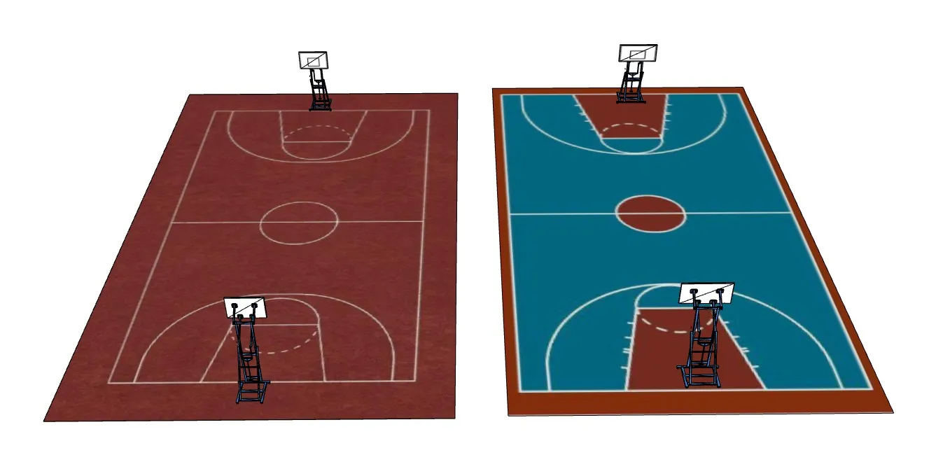 双款篮球场SU模型 SU模型免费下载_sketchup模型