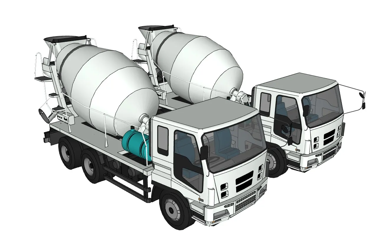 混凝土搅拌车SU模型 SU模型免费下载_sketchup模型