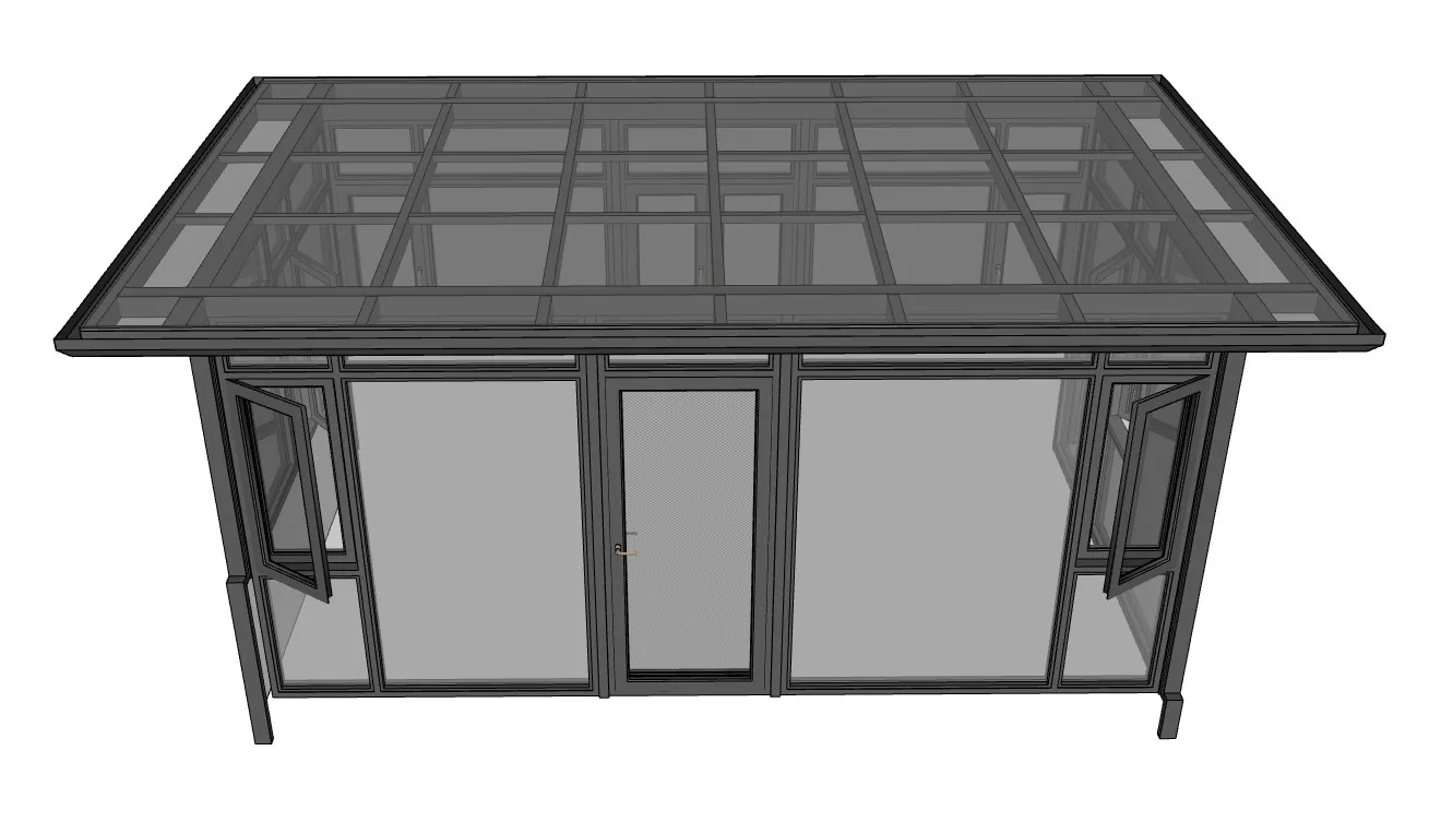 平顶铝合金阳光房SU模型 SU模型免费下载_sketchup模型
