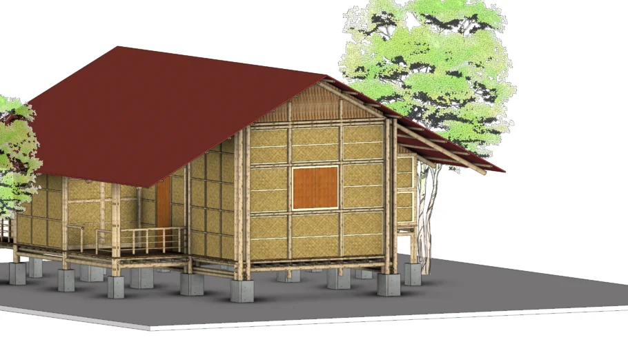 东南亚高脚竹屋SU模型 SU模型免费下载_sketchup模型