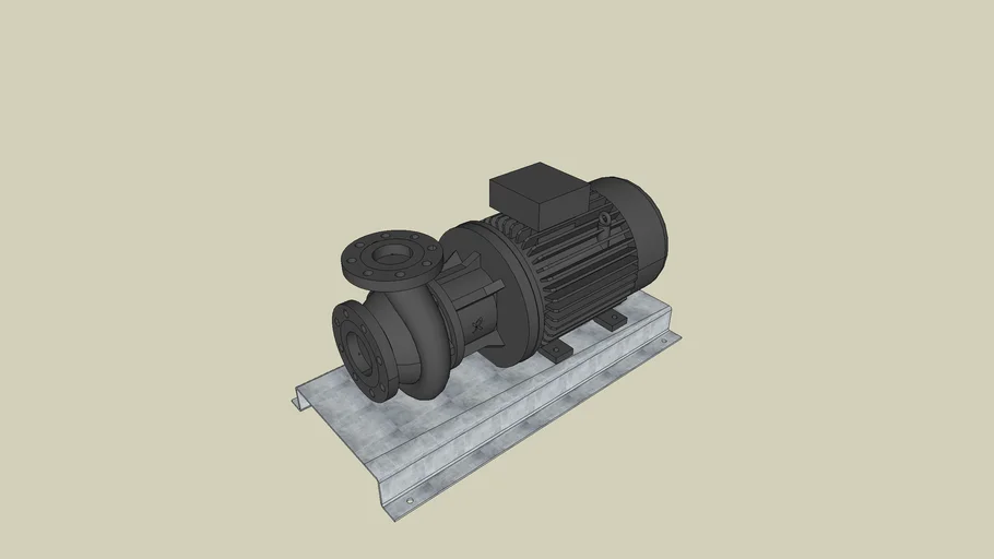 卧式离心水泵SU模型 SU模型免费下载_sketchup模型