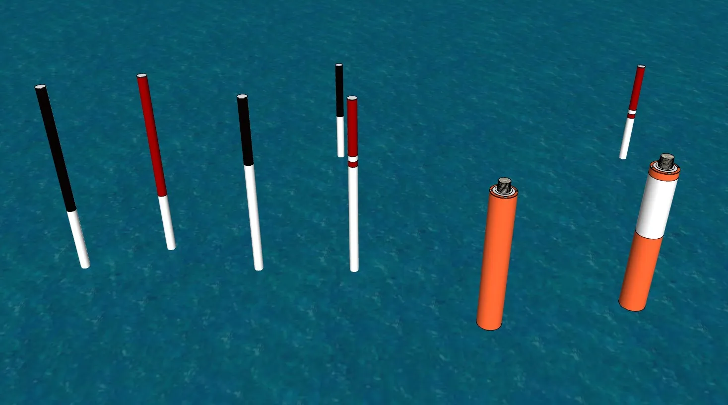 水域标识杆浮标SU模型 SU模型免费下载_sketchup模型