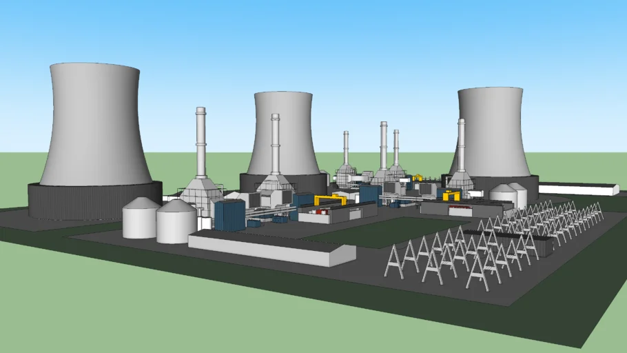 发电厂天然气厂区SU模型 SU模型免费下载_sketchup模型