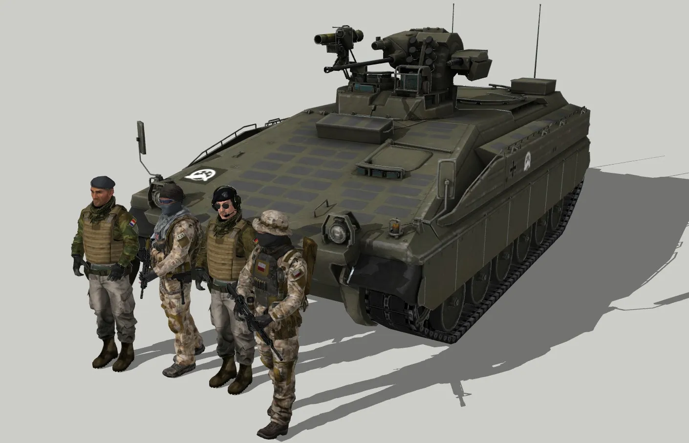 步兵战车与士兵SU模型 SU模型免费下载_sketchup模型