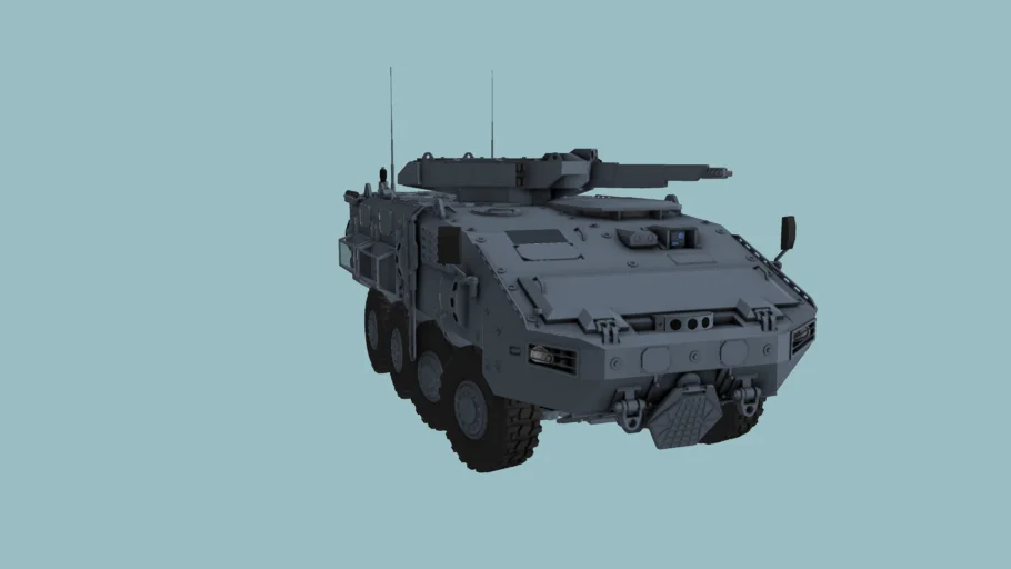 八轮装甲运兵车步战车SU模型 SU模型免费下载_sketchup模型