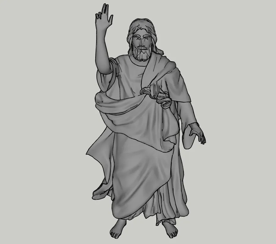 耶稣宗教人物雕塑SU模型 SU模型免费下载_sketchup模型