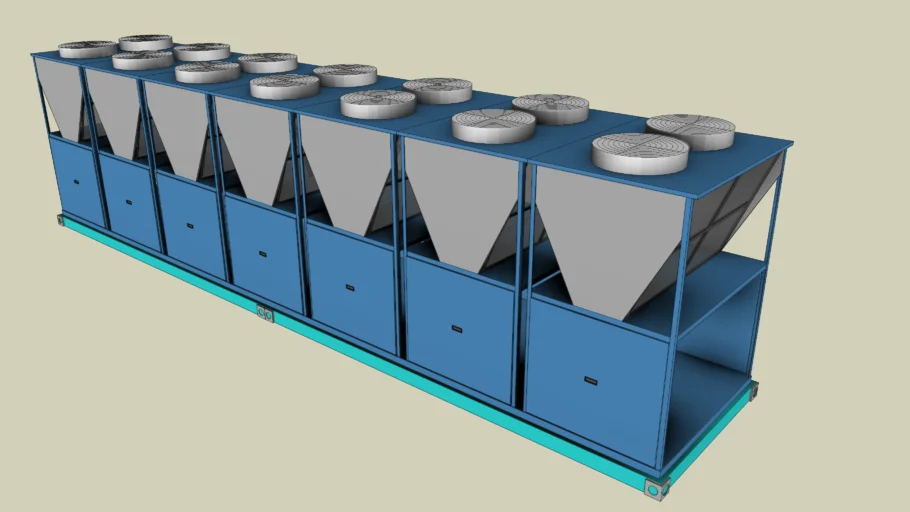 模块化风冷冷却塔机组SU模型 SU模型免费下载_sketchup模型