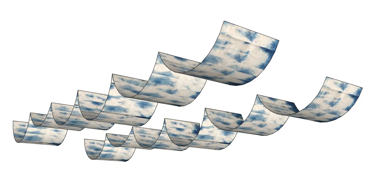 扎染艺术吊帘装饰SU模型 SU模型免费下载_sketchup模型