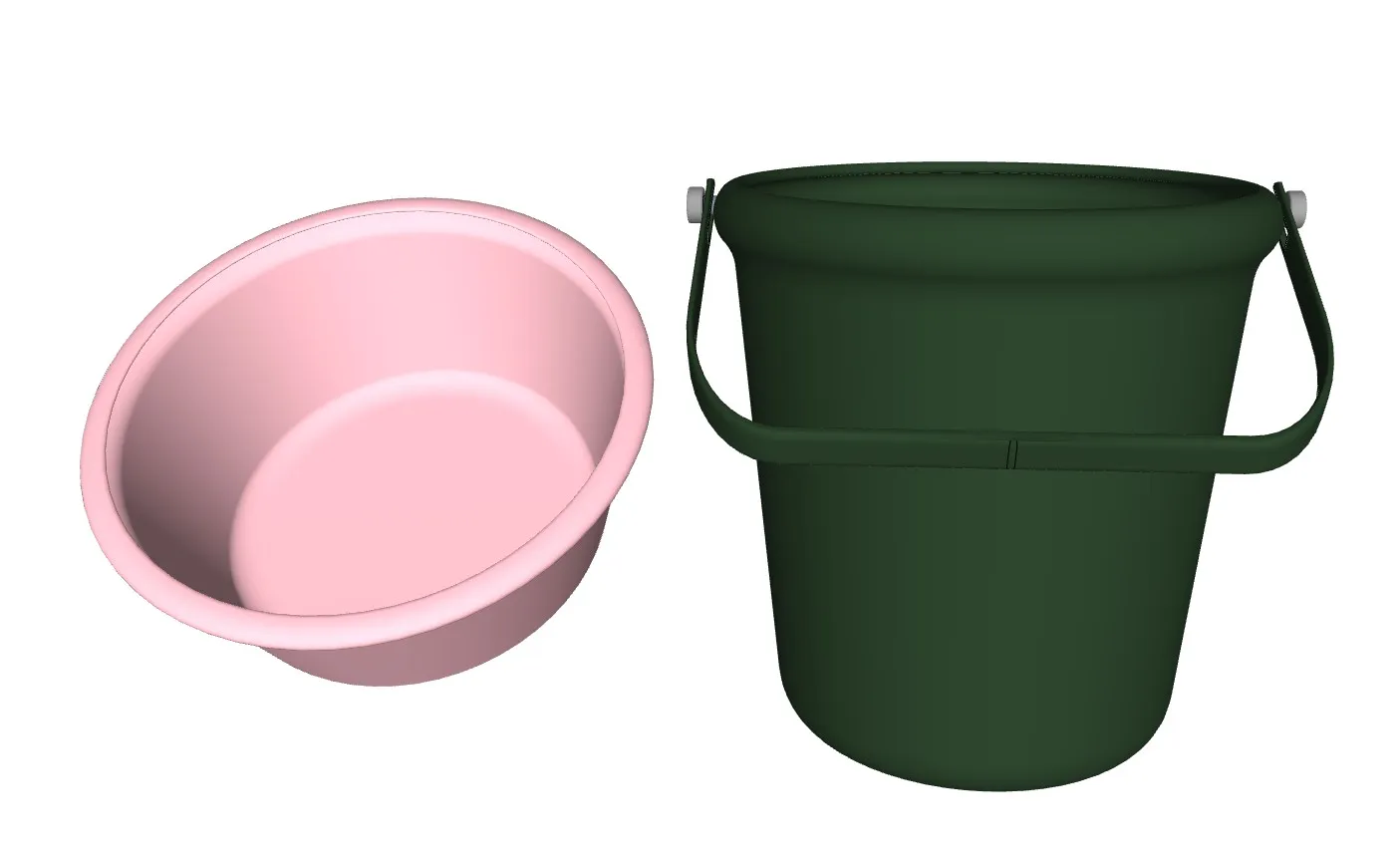 塑料盆和塑料桶SU模型 SU模型免费下载_sketchup模型