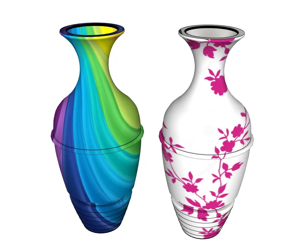 双款装饰陶瓷花瓶SU模型 SU模型免费下载_sketchup模型