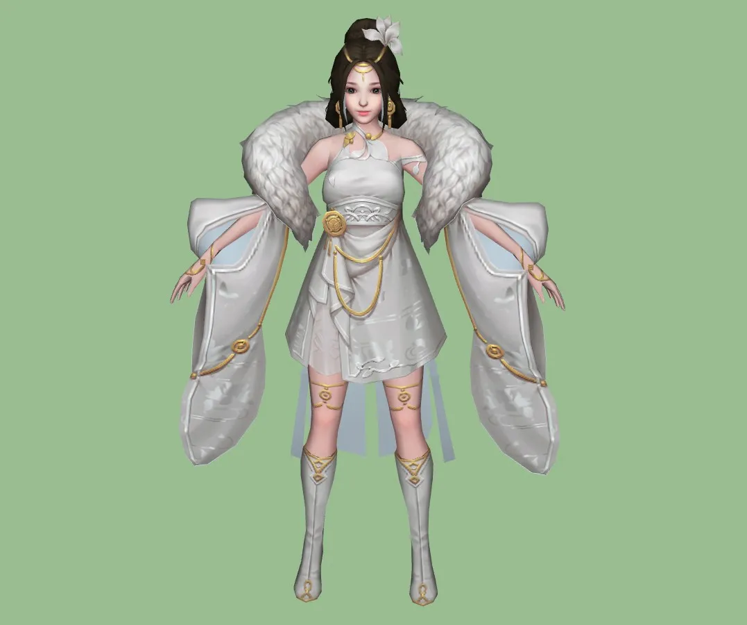 古风仙侠少女角色人物SU模型 SU模型免费下载_sketchup模型