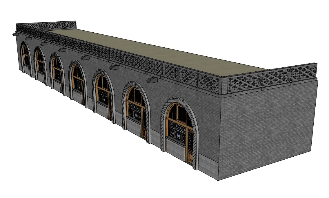 陕北窑洞式民居SU模型 SU模型免费下载_sketchup模型