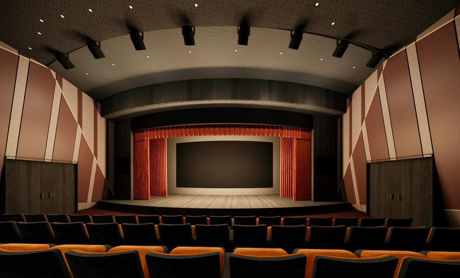 多功能厅报告厅音乐厅SU模型 SU模型免费下载_sketchup模型