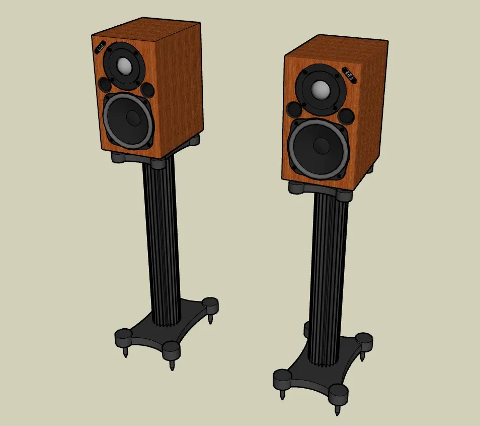 木质音箱支架扩声设备SU模型 SU模型免费下载_sketchup模型