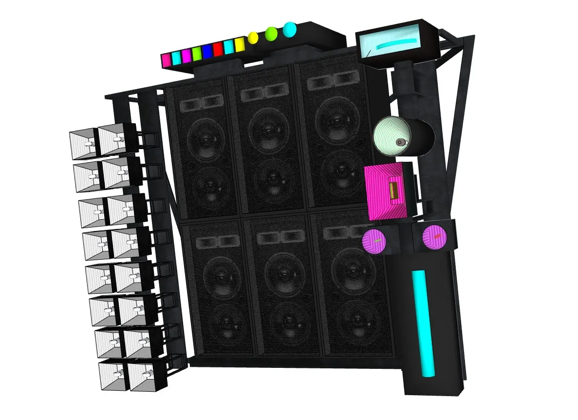 赛博朋克音响扩声装置SU模型 SU模型免费下载_sketchup模型