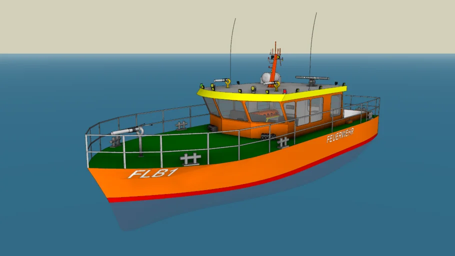 救援消防船SU模型 SU模型免费下载_sketchup模型