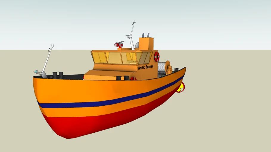 拖船消防船SU模型 SU模型免费下载_sketchup模型