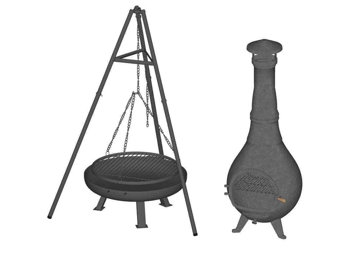 户外烧烤炉具SU模型 SU模型免费下载_sketchup模型