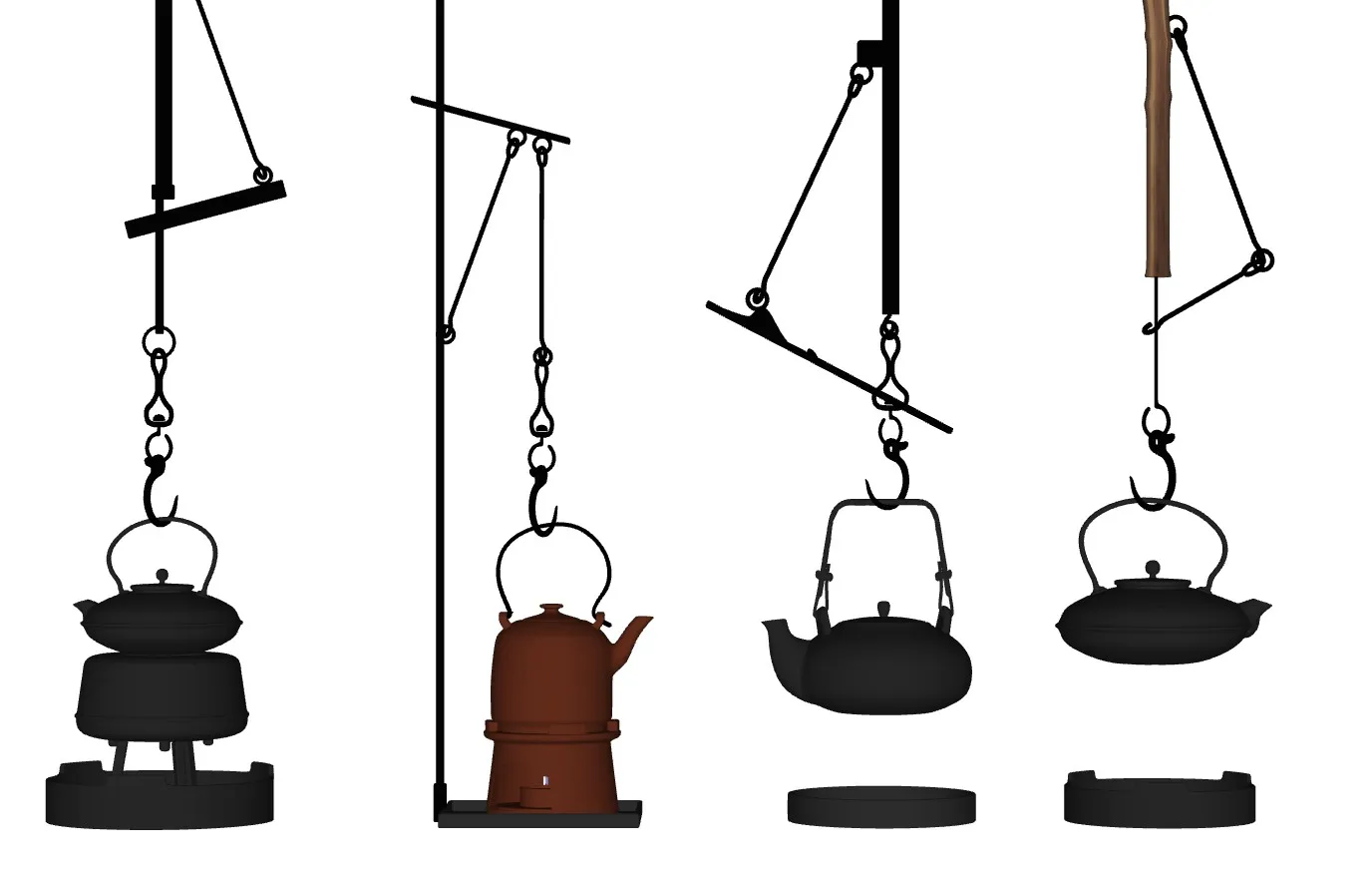 中式吊火茶炉吊炉SU模型 SU模型免费下载_sketchup模型